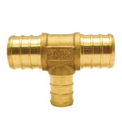 3/4 in. x 3/4 in. x 1/2 in. Brass PEX Barb Reducing Tee